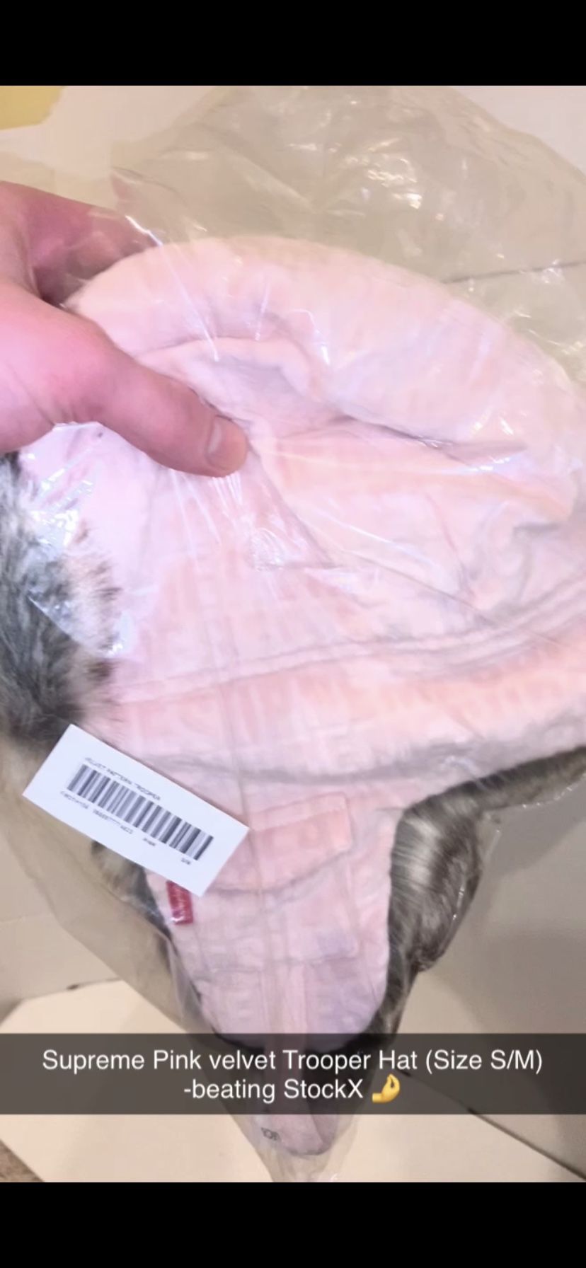 $135pickup-Brand New Supreme Pink Velvet Trooper Hat (size Small)