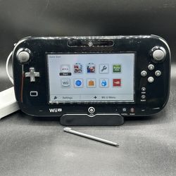 Nintendo Wii U GamePad Black WUP-010 OEM Stylus Charger Stand Tested