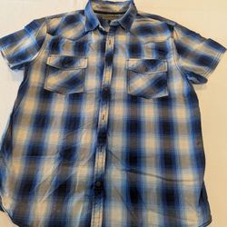 Blue/Gray Plaid Shirt 