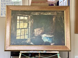 Framed Andrew Wyeth “Split Ash Basket” Art Print – Vintage DIA Provenance
