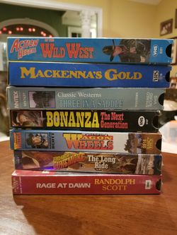 Set Of 7 VHS Westerns
