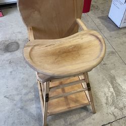 Vintage Wooden Highchair/ Childrens Desk