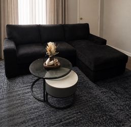 Dark Corduroy Sectional Sofa with Storage and Pull-out Bed