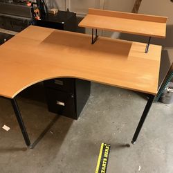 Light Wood Corner Desk 