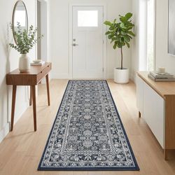 Thomasville Timeless Classic high density runner by Gertmenian, Sachi Blue design. Size 30" x 84" (2'6" x 7')