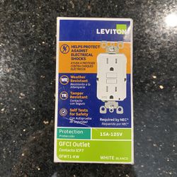 Leviton Slim Design 125V 15A GFCI Weather and Tamper Resistant Outlet 