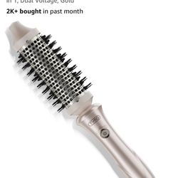 TYMO Thermal Brush Curling Brush - STYLUX 1.5 Inch Blowout Volumizer with Flexi-Fit for Hair Straightening, Heated Round Styler Tool, Hair Straightene
