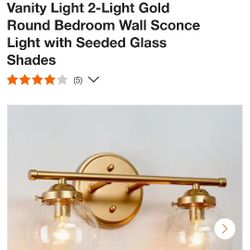 Uolfin Modern 2 Light Bathroom Vanity Light Fixture In Gold, Few Available 