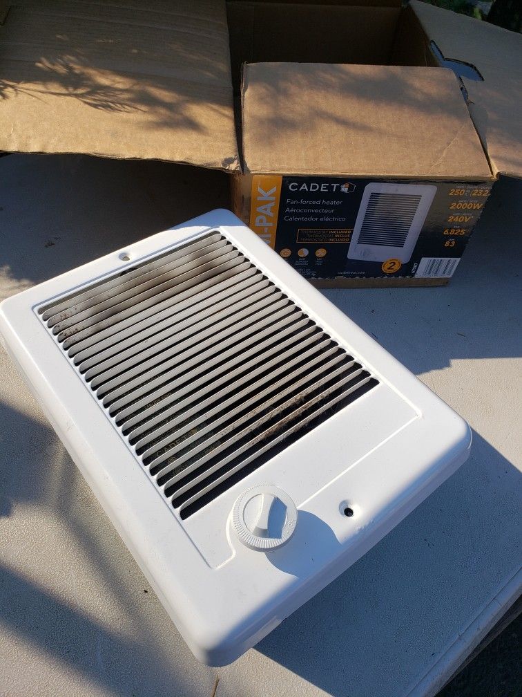 Cadet Com-Pak Fan Forced Heater On