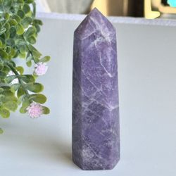 Natural Purple Lepidolite Tower 