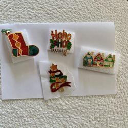 4 Retired Holiday Pins By Two-Hands Designer