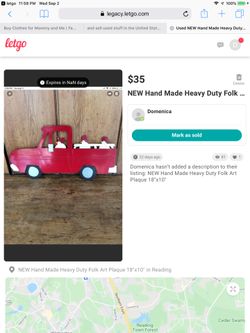 New Hand Made Heavy Duty Metal Folk Art Plaque