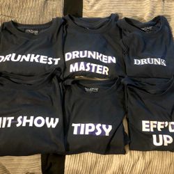 Six Funny Drinking Themed T-Shirts New