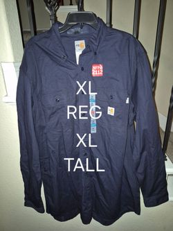 CARHARTT FRC NAVY BLUE BUTTON UP SHIRTS