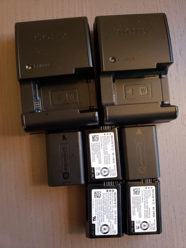 Sony W batteries and Chargers
