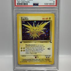 Pokemon 1st Edition Zapdos HOLO Fossil PSA 9