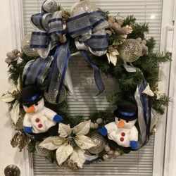 Custom made snowman wreath