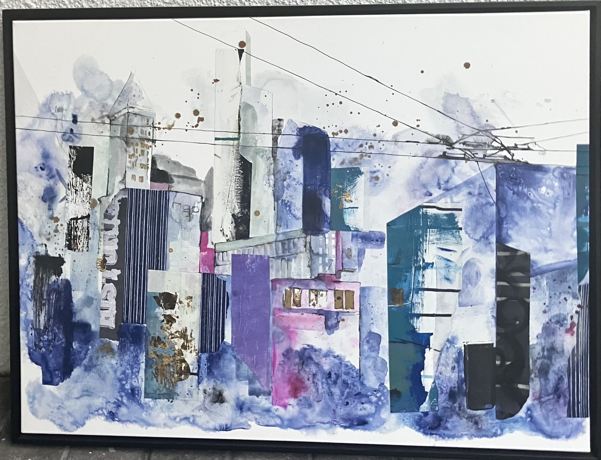 CONTEMPORARY LIVING: Giclée Art Print - City Wall Art - Cityscapes - Framed Art Work - Black Floating Frame - Large Wall Decoration