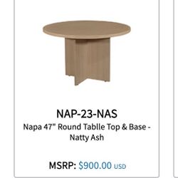 NAPA 47" ROUND TABLE TOP & BASE - NATTY ASH
