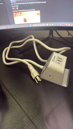 White Elevate desk power unit