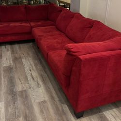 Red sectional couch