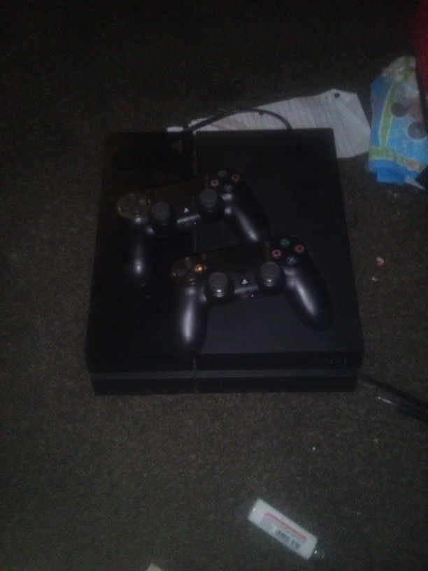 PS4 With Two Controllers 
