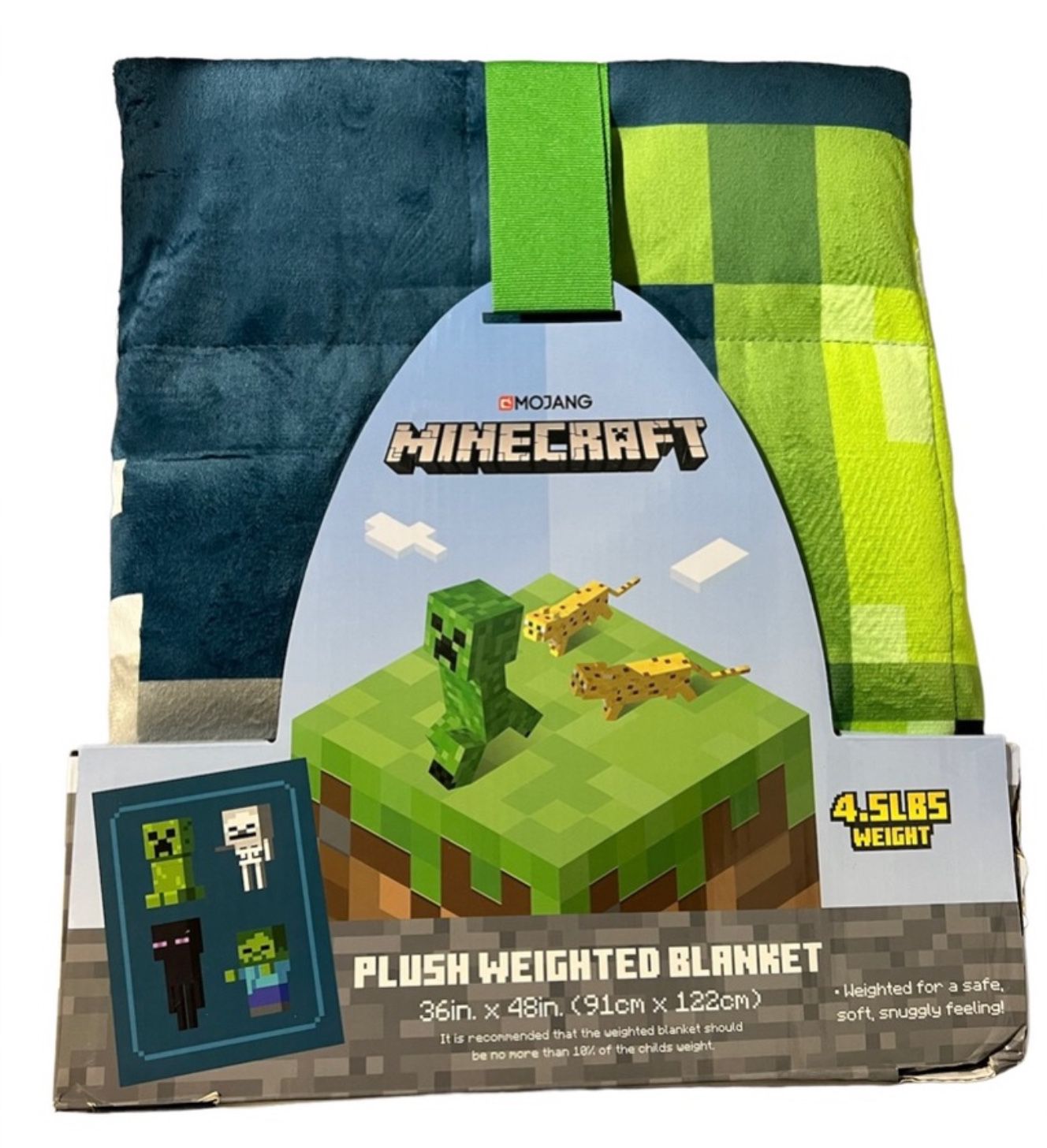 Minecraft Kids Plush Weighted Blanket 4.5 Pounds NEW in Box