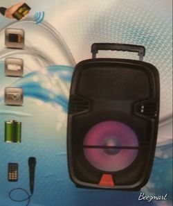 8 inch Bluetooth speaker SD card,slot USB port,FM radio,microphone included for karaoke(bosina)
