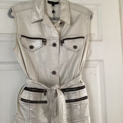 Kelly Wearstler Womens  Belted Denim Vest Size XS