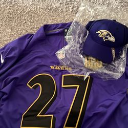 Dobbins Ravens Jersey and Hat