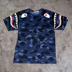 Bape Blue Camo Shoulder Shark Tee 🌊