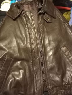 Brown Large Dress Leather Jacket