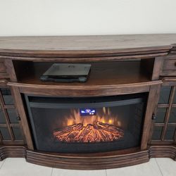 TV stand with fire place