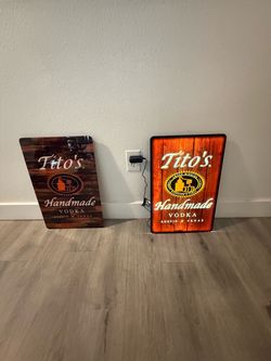 Tito's Vodka LED Light-Up Signs - Pair (Home Bar Decor)