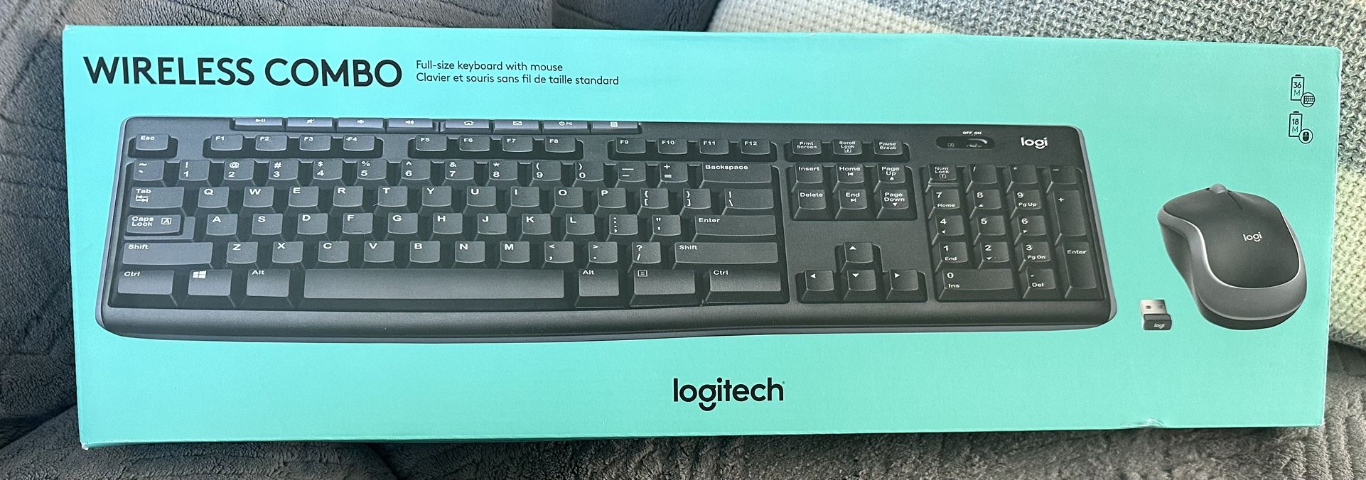 Wireless Combo, Full-Size Keyboard With Mouse