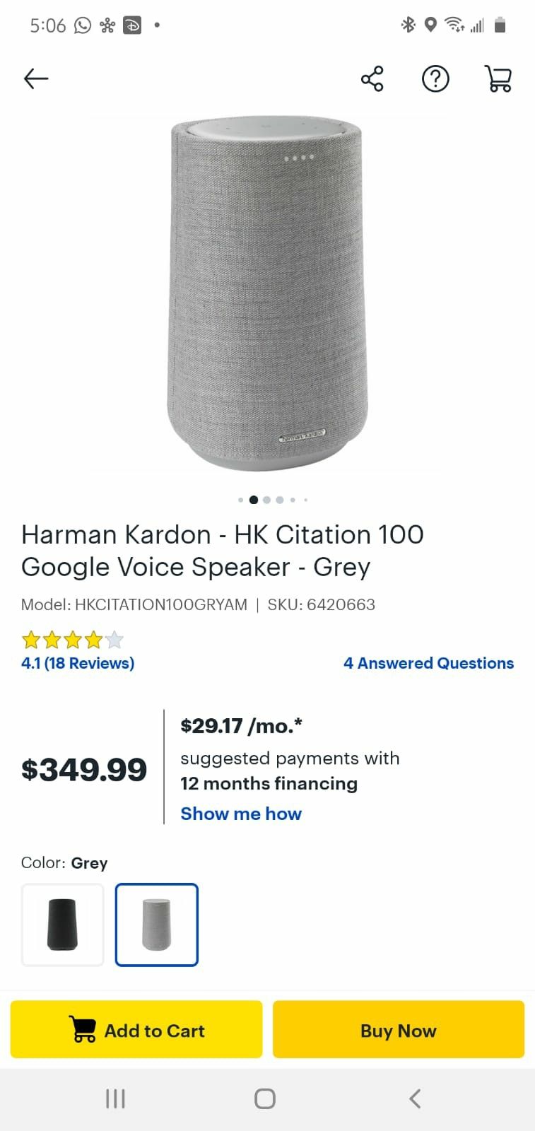 Harman Kardon Google voice speaker
