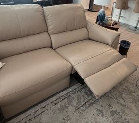 Leather coach and loveseat