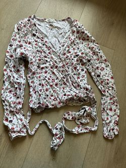 Flower Tie Up Shirt Size Medium