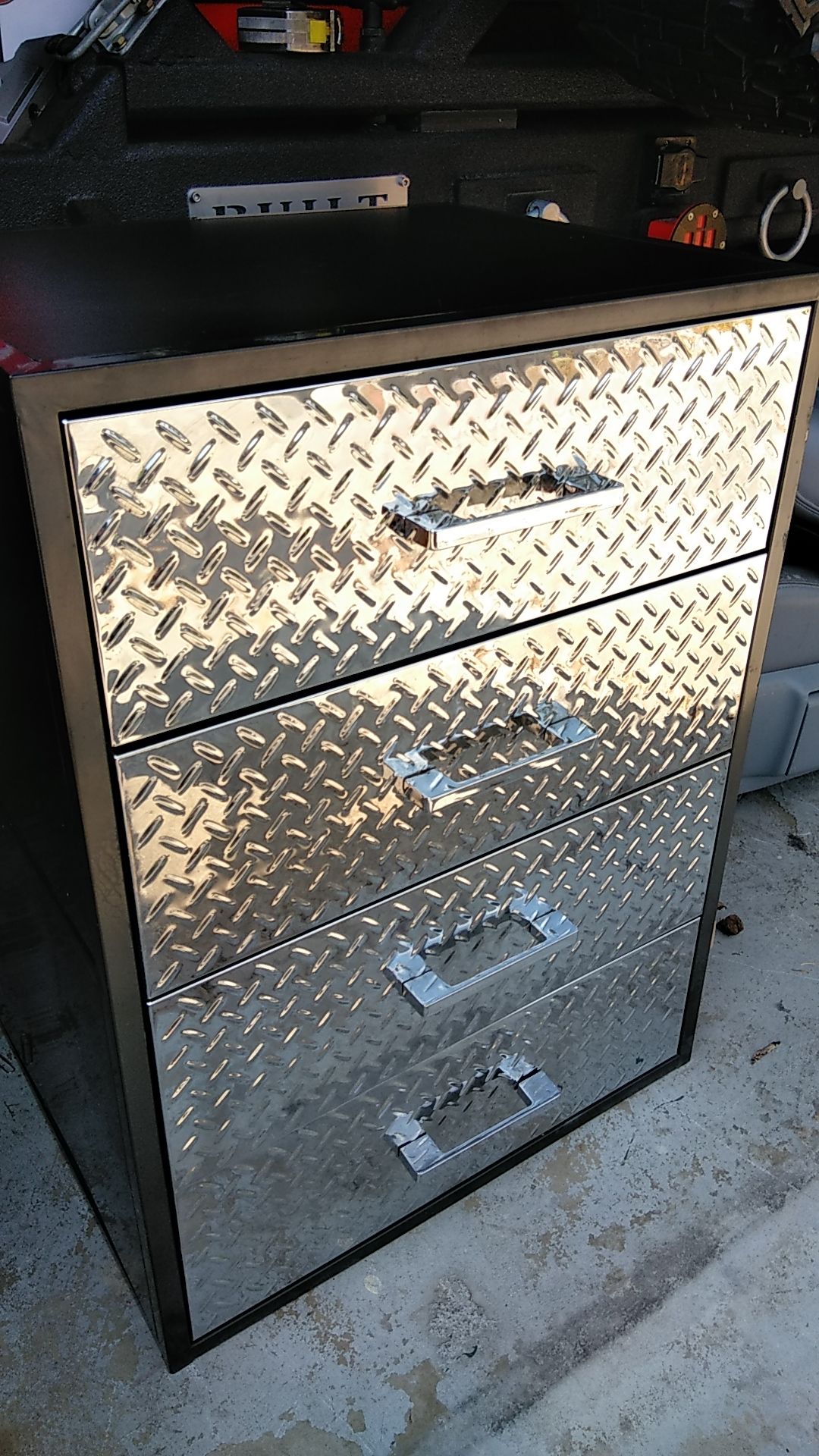 SUPER COOL POWELL MONSTER METAL DRESSER REAL METAL DIAMOND PLATE NICE