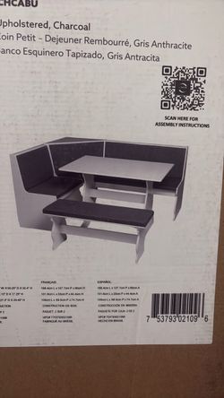 Ashley Furniture Upholstered Dining Nook, Charcole
