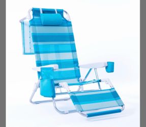 WTVIDAS Beach Chair With Footrest, 5 Positions