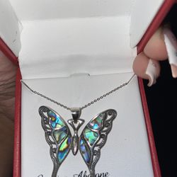 Sterling Silver Butterfly Necklace 