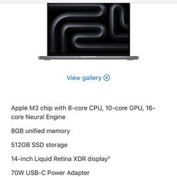 Macbook Pro M3 CHIP 14 Inch