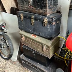 Lot Of Tool Boxes Craftsman Park + Metal And Wooden