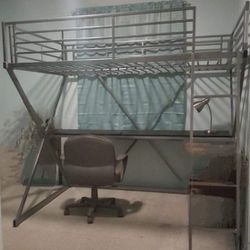 Full Sized Loft Bed With Desk Under