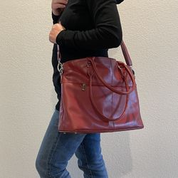 Leather Laptop Tote Bag 