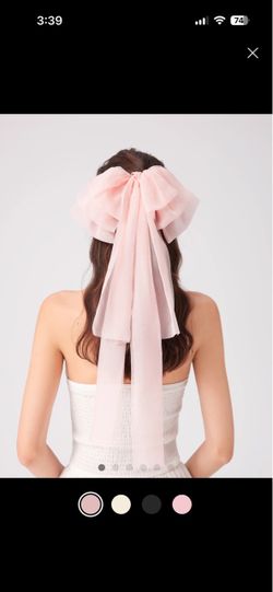 Large Pink Chiffon Hair Bow Clip