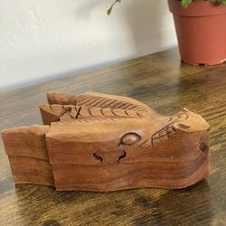 Wood Dragon Head Decor