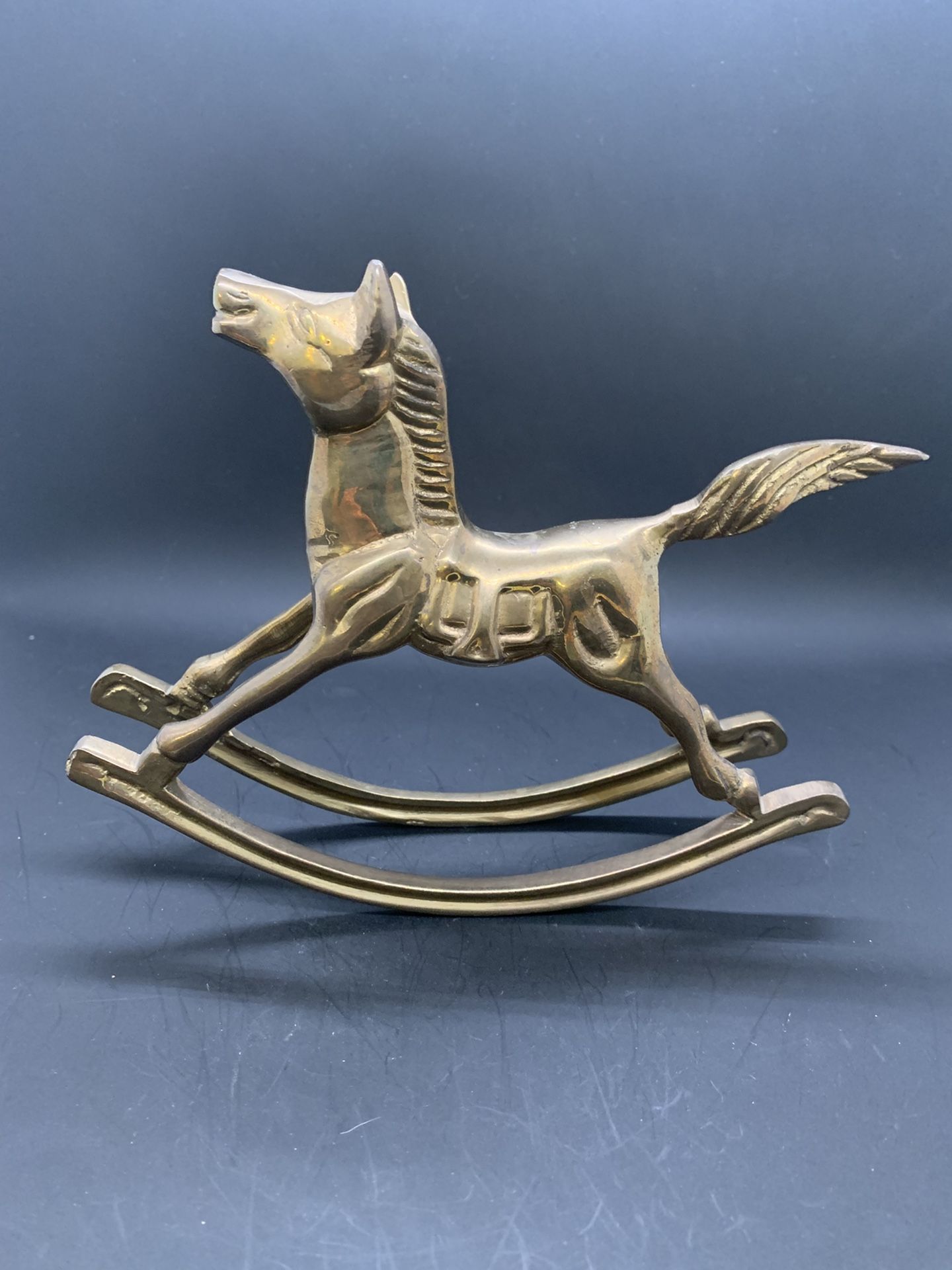 Vintage Brass Rocking Horse
