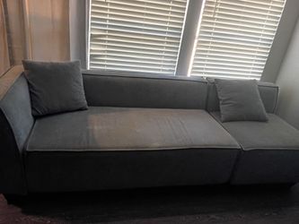 Gray Fabric Sofa without pillows